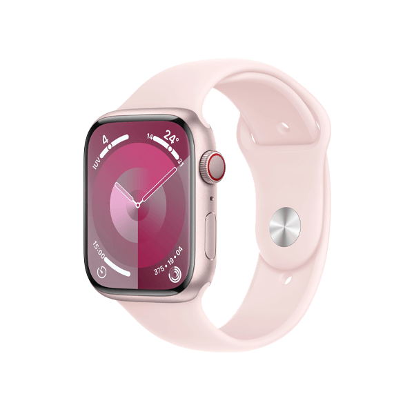 Refurbished Apple Watch Serie 9 | 45mm | Aluminium Rose | Bracelet Sport Rose S/M | GPS | WiFi + 4G