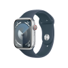 Refurbished Apple Watch Serie 9 | 45mm | Aluminium Argent | Bracelet Sport Bleu M/L | GPS | WiFi + 4G
