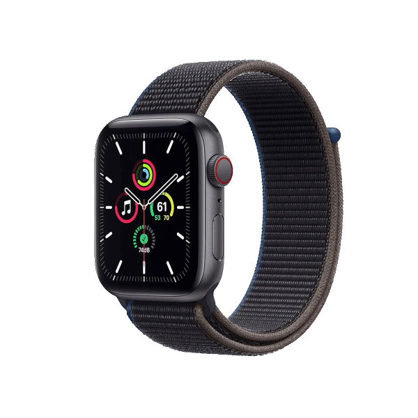 Refurbished Apple Watch Serie SE | 44mm | Aluminium Gris sid&eacute;ral | Sport Loop Charcoal | GPS | WiFi + 4G