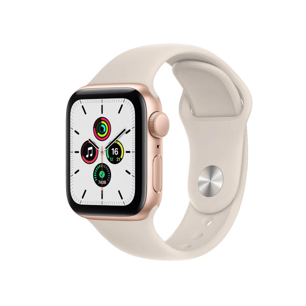 Apple Watch Series SE | 40mm | Aluminium Or | Bracelet Sport Lumiere stellaire | GPS | WiFi + 4G