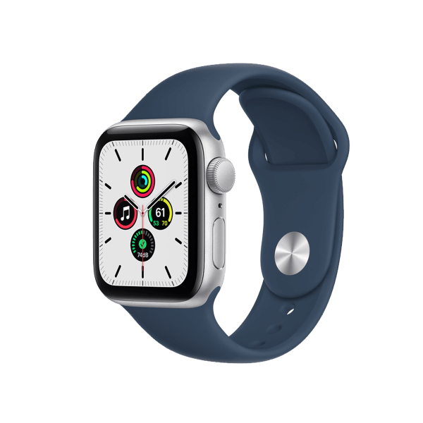 Refurbished Apple Watch Serie SE | 40mm | Aluminium Argent | Bracelet Sport Bleu | GPS | WiFi + 4G