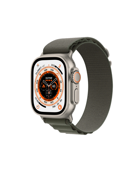 Apple Watch Ultra | 49mm | Titanium | Bracelet Vert Alphin | GPS | WiFi + 4G