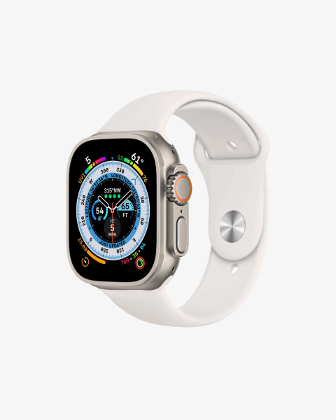 Refurbished Apple Watch Ultra | 49mm | Titane | Bracelet Sport Blanc | GPS | WiFi + 4G