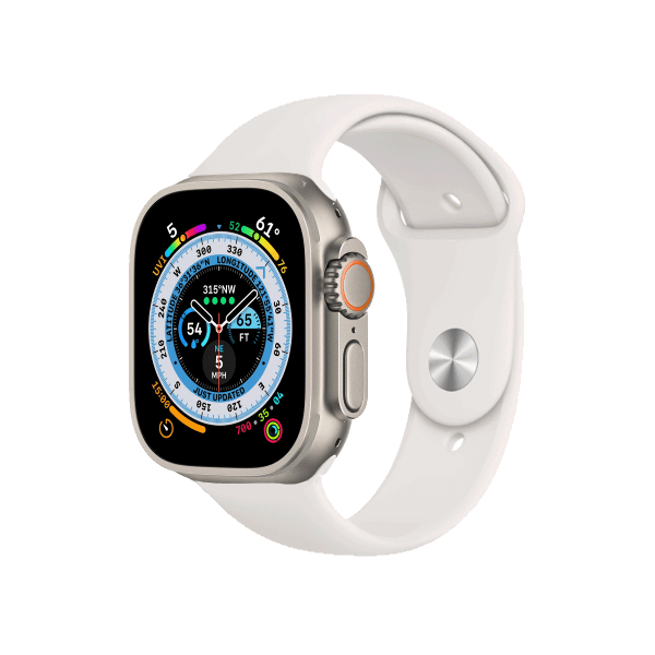 Refurbished Apple Watch Ultra | 49mm | Titane | Bracelet Sport Blanc | GPS | WiFi + 4G