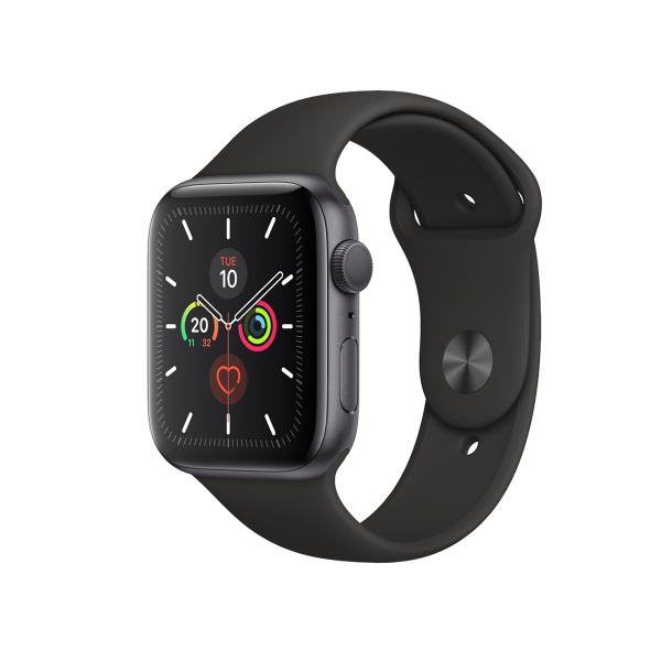 Apple Watch Series 5 | 44mm | Aluminium Gris Sideral | Bracelet Sport Noir | GPS | WiFi