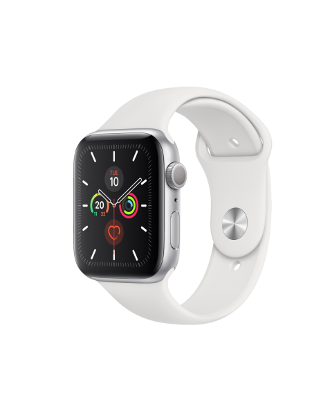 Apple Watch Serie 5 | 40mm | Aluminium Argent | Bracelet Sport Blanc | GPS | WiFi