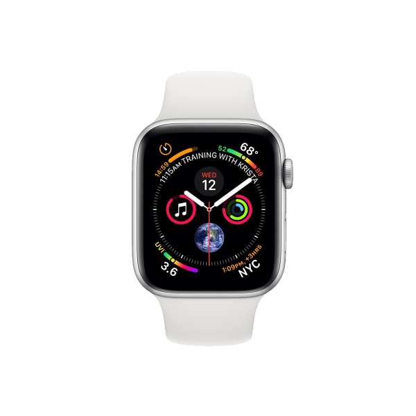 Apple Watch Serie 4 | 40mm | Aluminium Argent | Bracelet Sport Blanc | GPS | WiFi