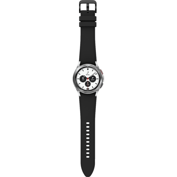 Refurbished Galaxy Watch4 Classic | 42mm | Stainless Steel Argent | Bracelet Sport Noir | GPS | WiFi + 4G