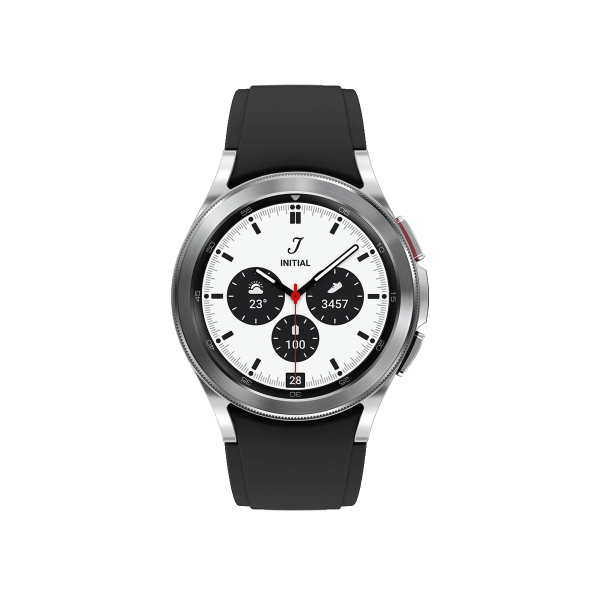Refurbished Galaxy Watch4 Classic | 42mm | Stainless Steel Argent | Bracelet Sport Noir | GPS | WiFi + 4G