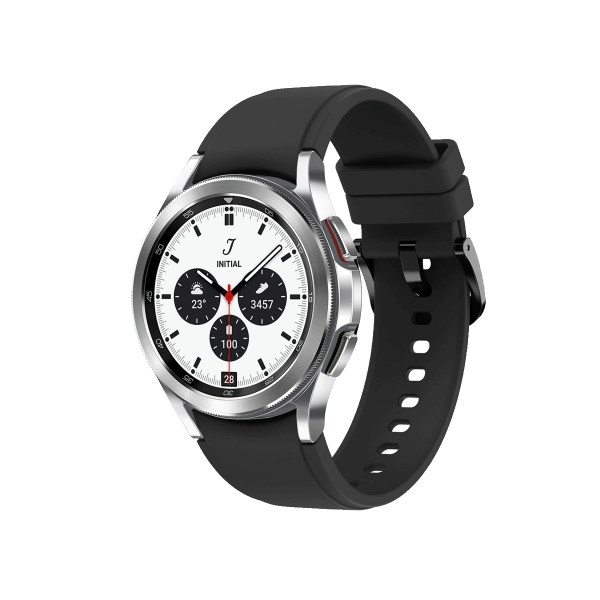 Refurbished Galaxy Watch4 Classic | 42mm | Stainless Steel Argent | Bracelet Sport Noir | GPS | WiFi + 4G