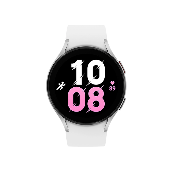Refurbished Galaxy Watch5 | 44mm | Aluminium Argent | Bracelet Sport Blanc | GPS | WiFi