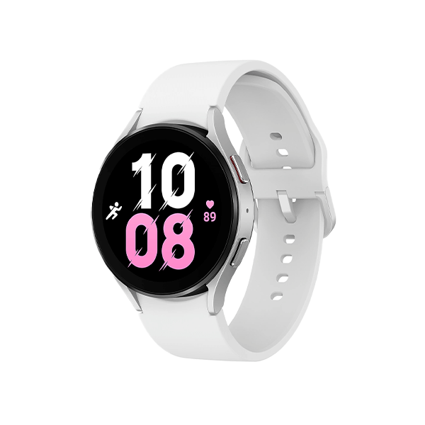 Refurbished Galaxy Watch5 | 44mm | Aluminium Argent | Bracelet Sport Blanc | GPS | WiFi