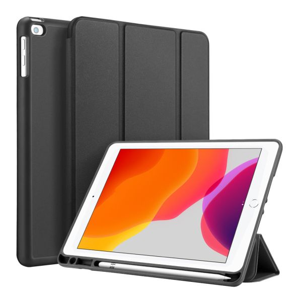Accezz Smart Silicone Bookcase voor iPad 9 (2021) 10.2 inch / iPad 8 (2020) 10.2 inch / iPad 7 (2019) 10.2 inch - Zwart / Schwarz / Black