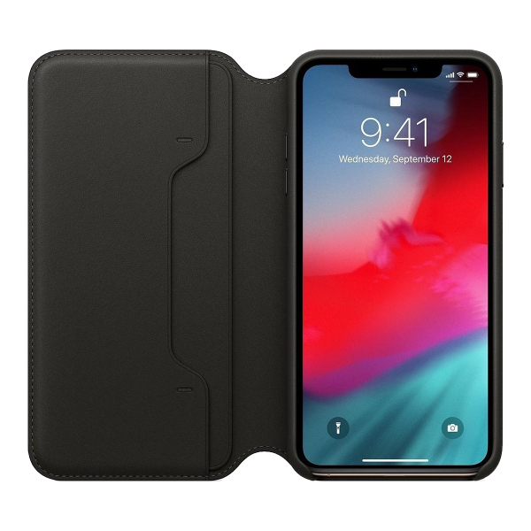 iPhone XS Max Leather Folio - Noir