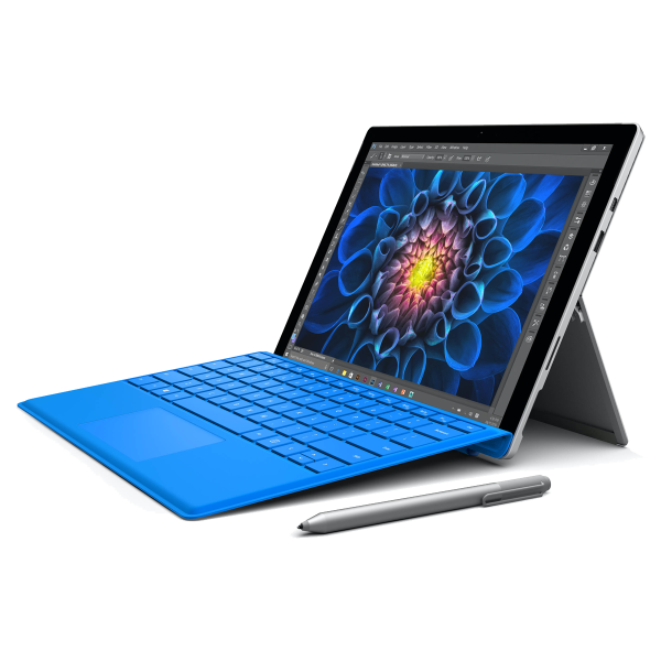 Refurbished Microsoft Surface Pro 4 | 12.3 inch | 6e génération i5 | 256GB SSD | 8GB RAM | Bleu QWERTY keyboard | Sans Pen