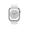 Refurbished Apple Watch Serie 8 | 45mm | Aluminium Argent | Bracelet Sport Blanc | GPS | WiFi