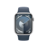 Refurbished Apple Watch Serie 9 | 45mm | Aluminium Argent | Bracelet Sport Bleu M/L | GPS | WiFi + 4G